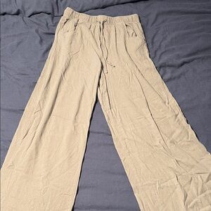 Rewash Women's Wide Leg Tan Pants